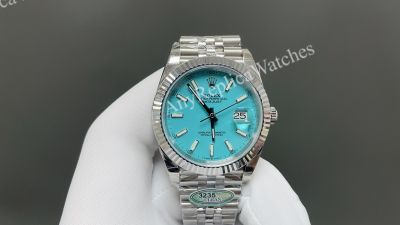 Clean Factory Rolex Datejust Tiffany Blue Face 41mm 3235 Movement Jubilee Watch